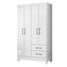 Guarda Roupa Casal Roupeiro Quarto Chile 4 Portas Branco Acetinado - Moval
