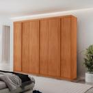 Guarda Roupa Casal Severo 100% MDF 6 Portas e 2 Gavetas Marrom