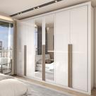 Guarda-Roupa Casal Severo 6 Portas 6 Gavetas com Espelho Branco - Panorama Móveis Guarda-Roupa Casal Severo 6 Portas 6 Gavetas com Espelho Branco - Panorama Móveis