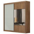 Guarda Roupa Casal Sienna 2 Portas 4 Gavetas Cumaru 25 Fendi com Espelho Novo Horizonte