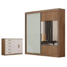 Guarda Roupa Casal Sienna com Espelho e Cômoda Seul Cumaru 25 Fendi - Novo Horizonte Guarda Roupa Casal Sienna com Espelho e Cômoda Seul Cumaru 25 Fendi - Novo Horizonte