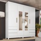 Guarda Roupa Casal Sofia 4 Portas Ambiente com Espelho Branco Brilho - Demobile