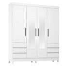Guarda Roupa Casal Sofia 4 Portas com Espelho Branco Brilho - Demobile