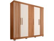 Guarda Roupa Casal Sophia 5 Portas 2 Gavetas Freijo/Off White - Caemmun