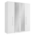 Guarda Roupa Casal Splendore Plus Glass 4 Portas Branco Acetinado - Thb