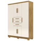 Guarda Roupa Casal Taurus 6 Portas Nature Champanhe Vila Rica
