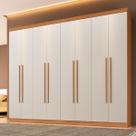 Guarda-Roupa Casal Taurus 8 Portas 4 Gavetas Cinamomo/Off White - Pnr Móveis
