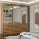 Guarda-Roupa Casal Taylor Premium 3 Portas 9 Gavetas com Espelho Cinamomo - Panorama Móveis Guarda-Roupa Casal Taylor Premium 3 Portas 9 Gavetas com Espelho Cinamomo - Panorama Móveis