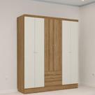 Guarda-Roupa Casal THB Astro, 6 Portas, Almendra e Off White