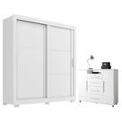 Guarda Roupa Casal Titanium com Cômoda Sapateira Versátil Branco-Zanzini Guarda Roupa Casal Titanium com Cômoda Sapateira Versátil Branco-Zanzini