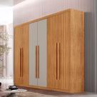 Guarda Roupa Casal Toronto 100 MDF 6 Portas e 2 Gavetas Moderna Mobília
