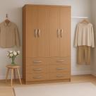 Guarda Roupa Casal Treviso 4 Portas 6 Gavetas