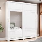 Guarda-Roupa Casal Turin 2 Portas 3 Gavetas Flex com Espelho Branco/Rosa Chá - Henn Guarda-Roupa Casal Turin 2 Portas 3 Gavetas Flex com Espelho Branco/Rosa Chá - Henn