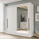 Guarda-Roupa Casal Valência 2 Portas 2 Gavetas com Espelho Branco - Politorno