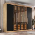 Guarda Roupa Casal Valencia 6 Portas 6 Gavetas Com Vidro Reflecta
