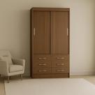 Guarda Roupa Casal Veneza Premium 2 Portas de Correr 6 Gavetas