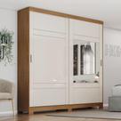 Guarda Roupa Casal Verg 2 Portas de Correr Nature/Off White Henn Móveis
