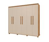 Guarda Roupa Casal Viena 100% MDF Pés Madeira Camas Fênix