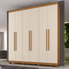Guarda-Roupa Casal Viena 6 Portas 3 Gavetas Cinamomo/Off White - Panorama Móveis