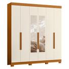 Guarda Roupa Casal Vinci 06 Portas com Espelho Cinamomo Off White - Móveis Albatroz Guarda Roupa Casal Vinci 06 Portas com Espelho Cinamomo Off White - Móveis Albatroz