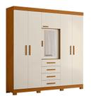 Guarda Roupa Casal Virtus 06 Portas Cinamomo Off White - Móveis Albatroz