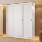 Guarda Roupa Casal West Carraro 3 Portas de Correr 4 Gavetas Branco