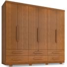 Guarda Roupa Casal Zanzini Maximus Plus 6 portas 6 gavetas com pés Cinamomo