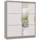Guarda Roupa Castro Classic 0621A 2 portas 2 gavetas com espelho Niquel/ Blanc
