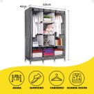 Guarda-Roupa Cinza - Organizador de Roupas e Snel Home
