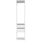 Guarda Roupa Closet 2 Gavetas E Cabideiro Branco 40x45x183cm Modulado Guarda Roupa Closet 2 Gavetas E Cabideiro Branco 40x45x183cm Modulado