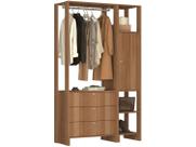 Guarda-Roupa Closet 2 Peças Cabideiro 3 Gavetas Porta com 2 Prateleiras e 4 Nichos Yes