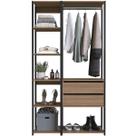 Guarda Roupa Closet 2 Peças Cabideiro Gaveta Preto e Montana com Nicho Módulo Multiuso Easy Prodecor Guarda Roupa Closet 2 Peças Cabideiro Gaveta Preto e Montana com Nicho Módulo Multiuso Easy Prodecor