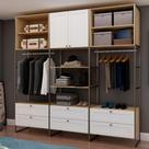 Guarda Roupa Closet 246 cm 2 Portas e 6 Gavetas 100% MDF