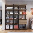 Guarda Roupa Closet 3 Peças com 2 Gavetas e 14 Nichos Easy Guarda Roupa Closet 3 Peças com 2 Gavetas e 14 Nichos Easy