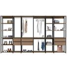 Guarda Roupa Closet 6 Módulos 320x45x183cm Preto e Montana com Gavetas Cabideiro e Nichos Easy Prode Guarda Roupa Closet 6 Módulos 320x45x183cm Preto e Montana com Gavetas Cabideiro e Nichos Easy Prode