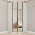 Guarda-roupa Closet Canto com Espelho Modulado 2 Portas 3 Gavetas Seletto Henn - Areia/Jequitibá