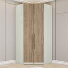 Guarda-roupa Closet Canto Modulado 2 Portas 3 Gavetas Seletto Henn - Areia/Jequitibá
