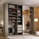 Guarda-roupa Closet Casal 100% Mdf Bp 208cm com 1 Porta Espelho 3 Gavetas Sion
