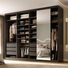 Guarda-roupa Closet Casal 100% Mdf Bp 277,7cm com 1 Porta Espelho 6 Gavetas Sion