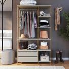 Guarda Roupa Closet Industrial 102cm 2 Gavetas e Prateleiras