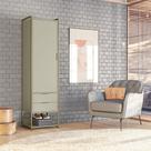 Guarda-Roupa Closet Industrial Mital 1 PT 2 GV Off White e Dourado