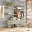 Guarda-Roupa Closet Industrial Mital 4 GV Off White e Dourado 178 cm