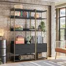 Guarda-Roupa Closet Industrial Mital 4 GV Preto e Dourado 143 cm