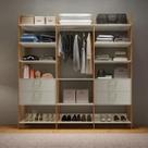 Guarda Roupa Closet Industrial Modulado 3 Peças 4 Gavetas 217,2cm 100% MDF