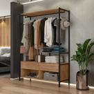 Guarda-roupa Closet Industrial para Casal de Ferro 2 Gavetas 5 Prateleiras Barcelona