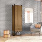 Guarda-Roupa Closet Mital 1 PT 2 GV Conhaque e Preto