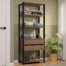 Guarda Roupa Closet Modulado 2 Gavetas 4 Prateleiras 70cm Valencia Madesa Rustic Preto