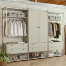 Guarda-roupa Closet Modulado Casal 6 Gavet 3 Cabideiros Estrutura Metalica 250cm