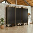 Guarda Roupa Closet Modulado Casal 6 Gavetas 3 Cabideiros Estrutura Metalica 250cm Olivar