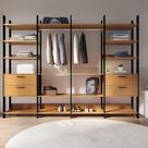 Guarda-Roupa Closet Modulado Clamart 4 GV Freijó e Preto